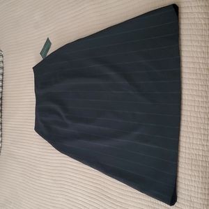 Harve' Benard Long Wool & Polyester Black Skirt With Blue Pinstripes Size 6 NWT